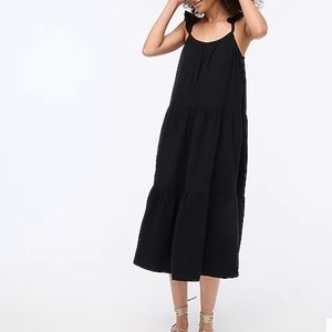 Ruffle-strap gauze maxi dress